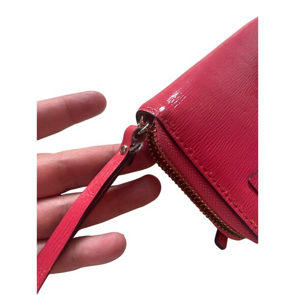 Kate Spade Stacy Montford Park Hot Pink Patent Leather Bi-Fold Wallet With Bow - Picture 7 of 8